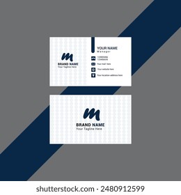 Elegant vector horizontal business card, name card and visiting card design with layout in square size.