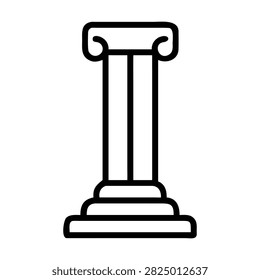 Elegant vector icon of classical pillar showcasing traditional capital design for historic decor.