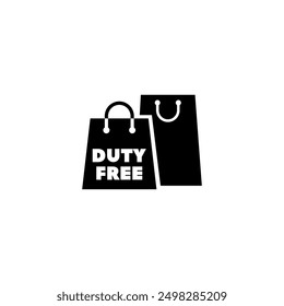 Elegant vector icon of duty-free shopping bags, perfect for travel and retail themes.