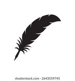 Elegant vector icon of feather quill. simple vector icon on white background