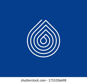 Elegant vector icon or logo template water drop in linear style.Good For Web, Websites, Print Materials.