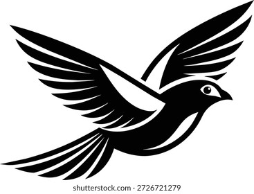 Elegante Vektorgrafik eines Vogels mit einem minimalistischen geometrischen Stil mit fließenden, anspruchsvollen Kurven. Dieses schwarz-weiße monochrome Emblem kombiniert abstrakte organische Formen mit sauberer Linienkunst zu einem High-End-Symbol der Anmut und Freiheit. Perfekt geeignet für Luxusmarken, Boutique-Schmucklogos und Premium-Lifestyle-Identitäten. Die moderne stilisierte Silhouette bietet ein vielseitiges Gestaltungselement für Inneneinrichtung, feine Schreibwaren und zeitgenössische Tätowierungskunst. Eine isolierte, professionelle Grafik, die Frieden, visionäre Flucht und zeitlose ästhetische Exzellenz darstellt, optimiert für Corporate Branding und anspruchsvolle Printmedien.