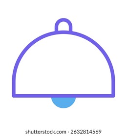Elegante Ilustración vectorial de un icono de campana de llamada con una paleta de colores juguetona