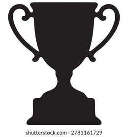 Elegant vector illustration of a classic trophy cup with handles and a stable base, symbolizing victory and success.