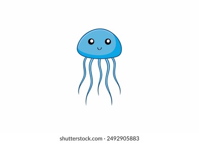 Elegant vector illustration of a colourful jellyfish with intricate details, perfect for ocean-themed designs, posters, and educational materials. High-quality and versatile.