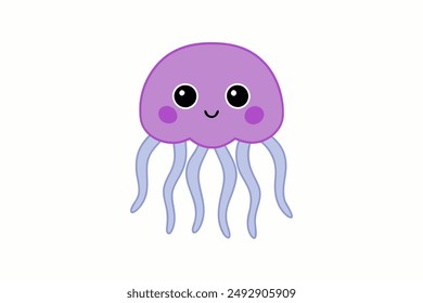 Elegant vector illustration of a colourful jellyfish with intricate details, perfect for ocean-themed designs, posters, and educational materials. High-quality and versatile.