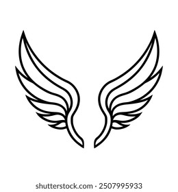 Elegant vector illustration of detailed stylized wings, ideal for tattoos, logos, and artistic designs.