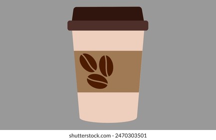 Elegante Vektorillustration einer Einweg-Kaffeetasse mit Deckel, ideal für Branding, Verpackungsdesign, Cafe-Aktionen und Digitalkunst. Ideal für den Einsatz in Menüs, Anzeigen und Social Media