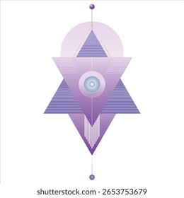 Elegant vector illustration featuring sacred geometry figures - triangles, circles and subtle mystical symbols. Suitable for spiritual branding, educational materials and progressive projects.