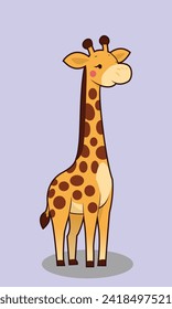 An elegant vector illustration of a giraffe with a long neck and intriguing geometric patterns, creating a sense of natural harmony.