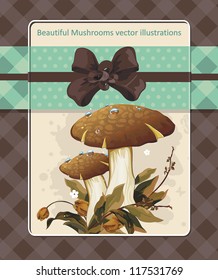 Elegant Vector illustration of mushrooms