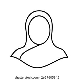 Elegant vector illustration of a Muslim woman wearing a hijab. Perfect for use in Islamic content, modest fashion designs, educational materials, or cultural representations. 