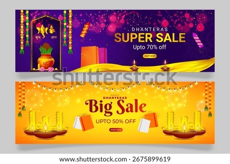 Elegant vector illustration offer banner for Dhanteras festival, perfect for festive sales, jewellery promotions, gold shopping, and discounts