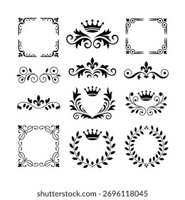 Elegant vector illustration with ornate frame. Includes decorative border and design elements. Stylish ornaments for various projects.