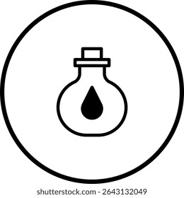 Elegant vector illustration of a potion bottle icon with a simple, clean design