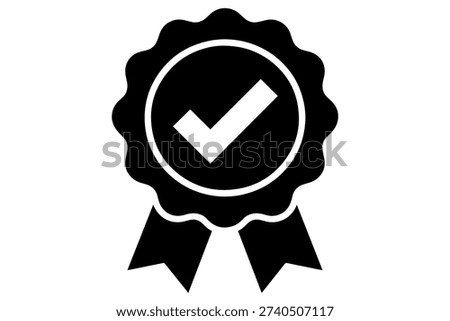 elegant vector illustration of quality assurance emblem, a badge of approval to showcase a product or service's trustworthiness and guarantee 