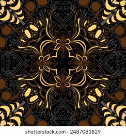 elegant vector Javanese ethnic batik pattern template