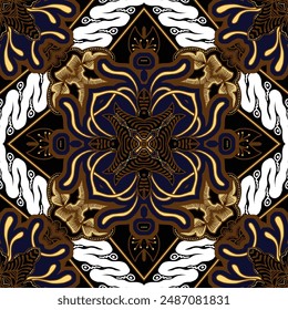 elegant vector Javanese ethnic batik pattern template