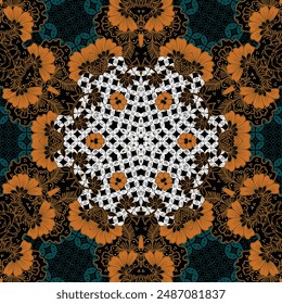 elegante Vector javanés étnico batik patrón Plantilla