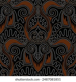 elegant vector Javanese ethnic batik pattern template