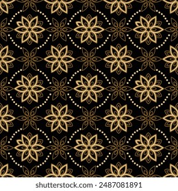 elegante Vector javanés étnico batik patrón Plantilla