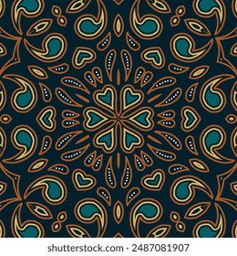 elegante Vector javanés étnico batik patrón Plantilla
