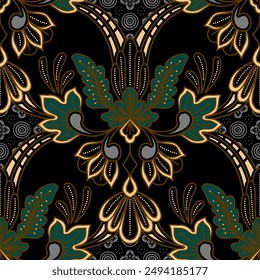 elegante Vector javanés étnico batik patrón Plantilla