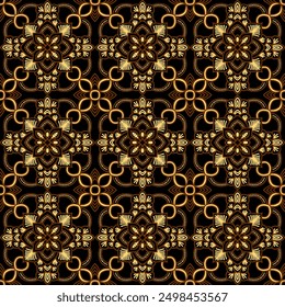 Plantilla de Vector elegante del patrón del batik étnico javanés