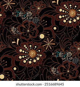 elegant vector Javanese ethnic batik pattern template