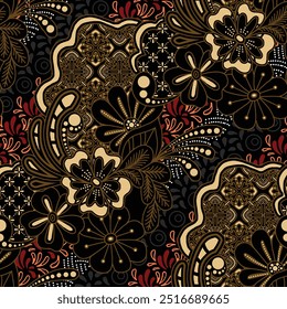 elegant vector Javanese ethnic batik pattern template