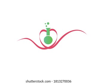 elegant vector of lab with heart for health care