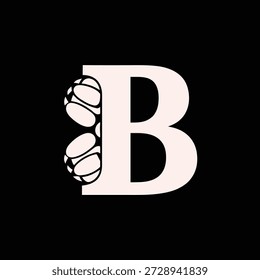 Elegantes Vektor-Buchstabe-B-Logo mit Pfotenabdrücken, ideal für Heimtiergeschäfte oder Tiermotiv-Branding, modernes minimalistisches Design