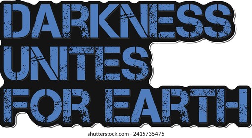 Elegant vector lettering design advocating unity for Earth Hour.