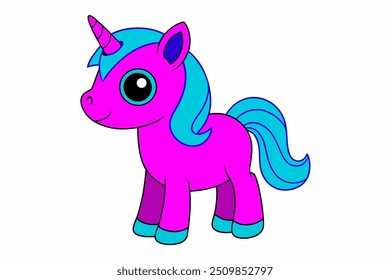 "Elegant Vector Line Art Unicorn on White Background Logo Icon and Clipart Illustration