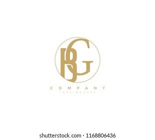 Elegant Vector Linked Minimalist Circle Letter BG Logo Design