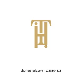 Elegant Vector Linked Minimalist Letter TH Logo Design