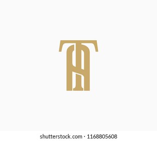 Elegant Vector Linked Minimalist Letter TA Logo Design