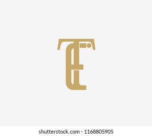 Elegant Vector Linked Minimalist Letter TE Logo Design