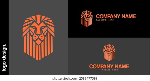 Elegant vector lion head logo