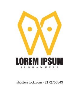 Elegant vector logo Abstract Initial Letter W Logo. isolated on White Background. Usable for Business, Company and Nature Logos