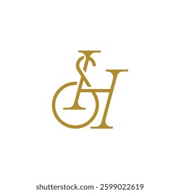 elegant vector logo of letter S H