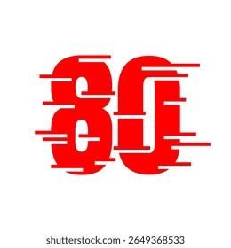Elegant Vector Logo Number 80 Design

