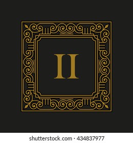 Elegant vector Mediterranean style frame design.