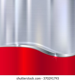 Elegant vector metallic background. Color polished texture with highlights and glow on the background of metal texture