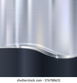 Elegant vector metallic background. Color polished texture with highlights and glow on the background of metal texture