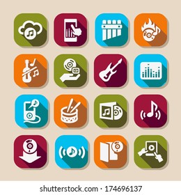 Elegant Vector Music Icon Set for web and mobile.