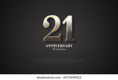 Elegant vector number 21 for anniversary celebration. Premium design for celebrations, invitations, posters and social media posts.