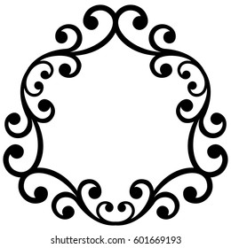 Elegant vector ornament in classic style. Abstract traditional pattern with oriental elements. Classic black and white vintage pattern