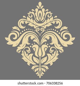 Elegant vector ornament in classic style. Abstract traditional pattern with oriental golden elements. Classic vintage pattern