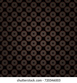 Elegant vector ornament in classic style. Abstract traditional seamless pattern with oriental elements in gray, beige and black colors. Classic round vintage pattern.